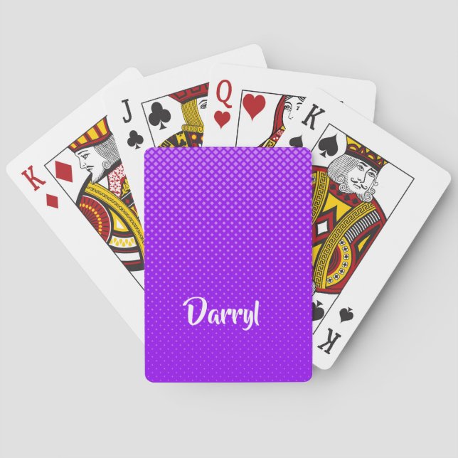 Purple halftone pattern poker cards (Back)