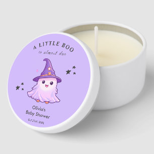Purple Halloween A Little Boo Baby Shower Mini Candle Favors