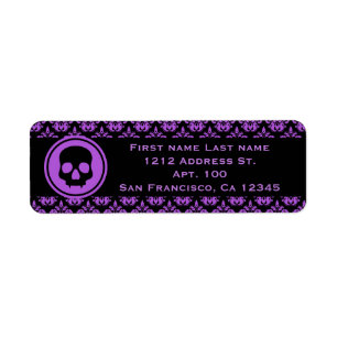 Purple Halloween design Label