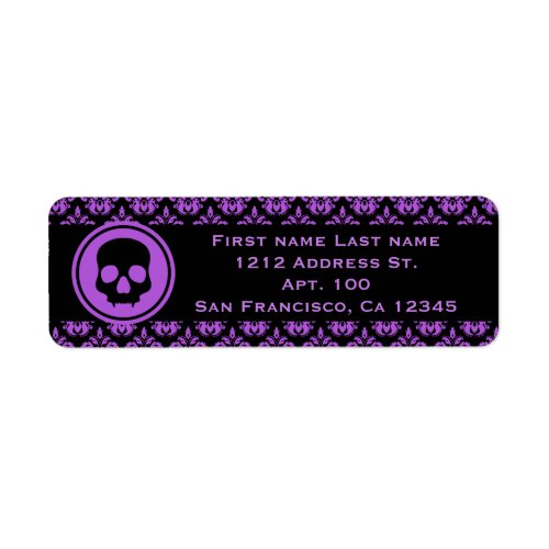 Purple Halloween design Label