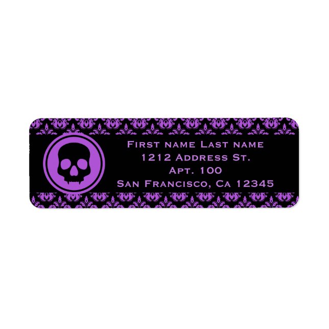 Purple Halloween design Label (Front)