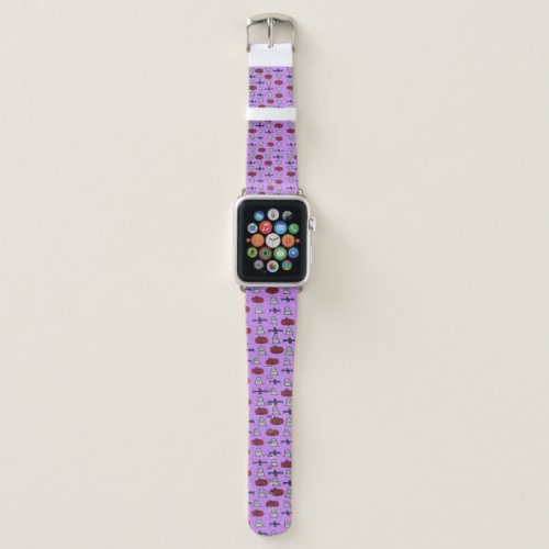 Purple Halloween Fun Print Apple Watch Band