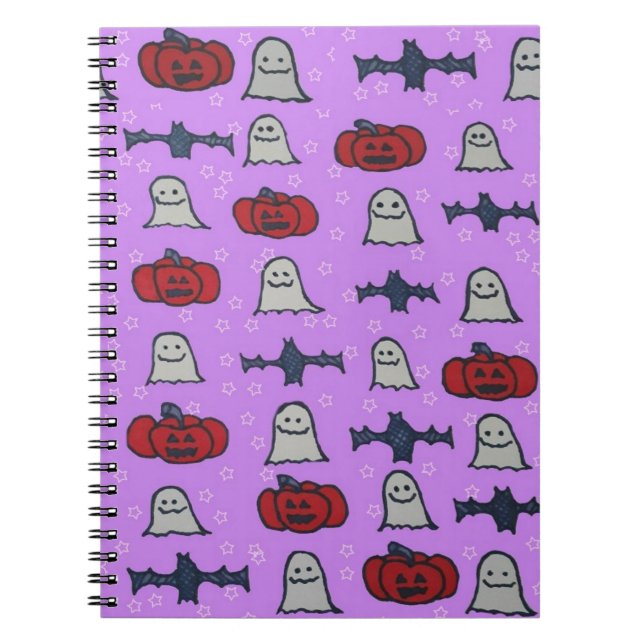 Purple Halloween Fun Print Notebook (Front)