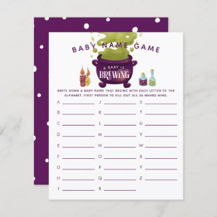Purple Halloween Girl Baby Name Shower Game