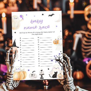 Purple Halloween Little Boo Baby Name Race Game