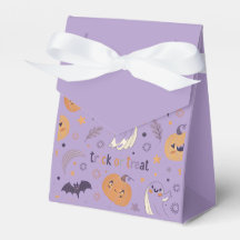 "Purple Halloween Pumpkin and Ghost Favor Box"