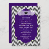 Purple Halloween Sweet 16 Ball Costume Party Invitation (Front/Back)
