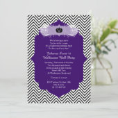 Purple Halloween Sweet 16 Ball Costume Party Invitation (Standing Front)
