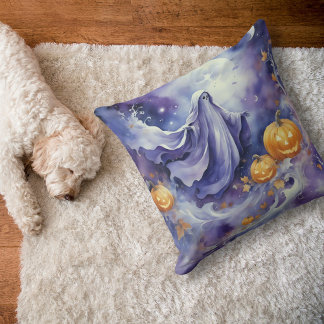 Purple Halloween Throw Pillow