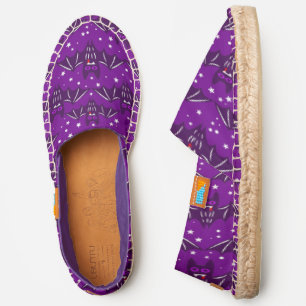 purple halloween vampire bat fangs creepy espadrilles