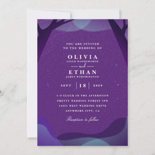 purple Halloween Wedding Invitations