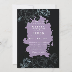 purple Halloween Wedding Invitations