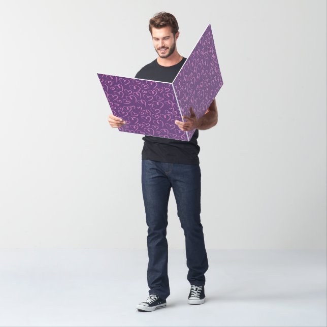 Purple Hand Drawn Heart Pattern Card (In Situ)