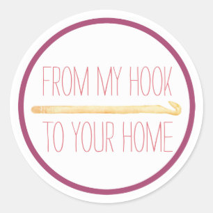 Purple Handmade Crochet Classic Round Sticker