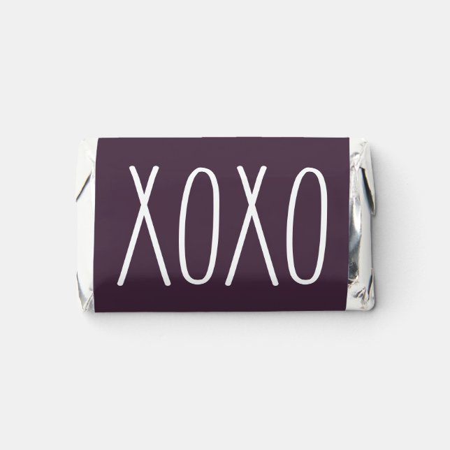 Purple Handwritten XoXo Friendship Valentine Hershey's Miniatures (Front)