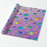 Purple Hanukkah Pattern Wrapping Paper<br><div class="desc">Purple Hanukkah Pattern Wrapping Paper</div>