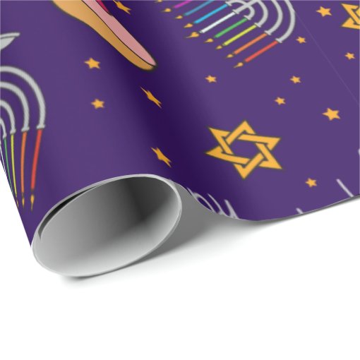 Purple Hanukkah Wrapping Paper Zazzle