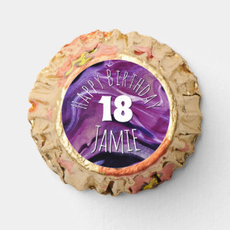Purple Happy 18th Birthday & Personalized Name Reese's Peanut Butter Cups
