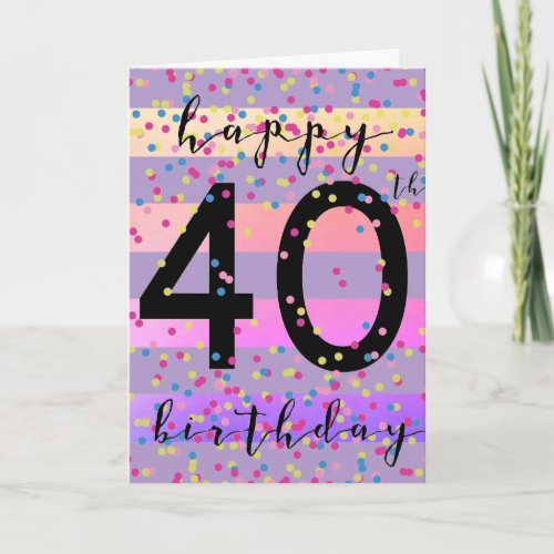 Purple Happy 40th Birthday