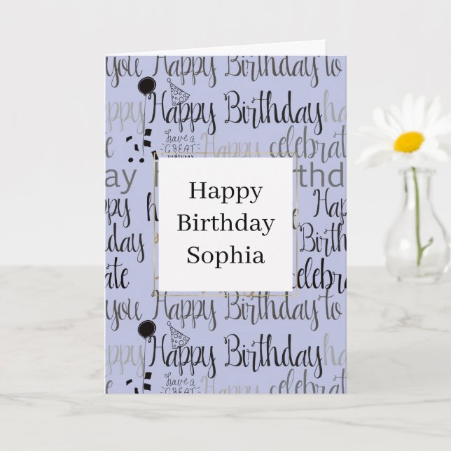 Purple Happy Birthday Card (Small Plant)