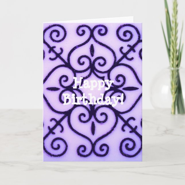 Purple, Happy Birthday! Card (Front)