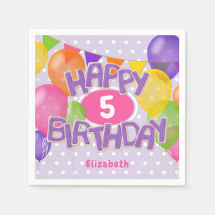 purple happy birthday cutout cookies w balloons napkins