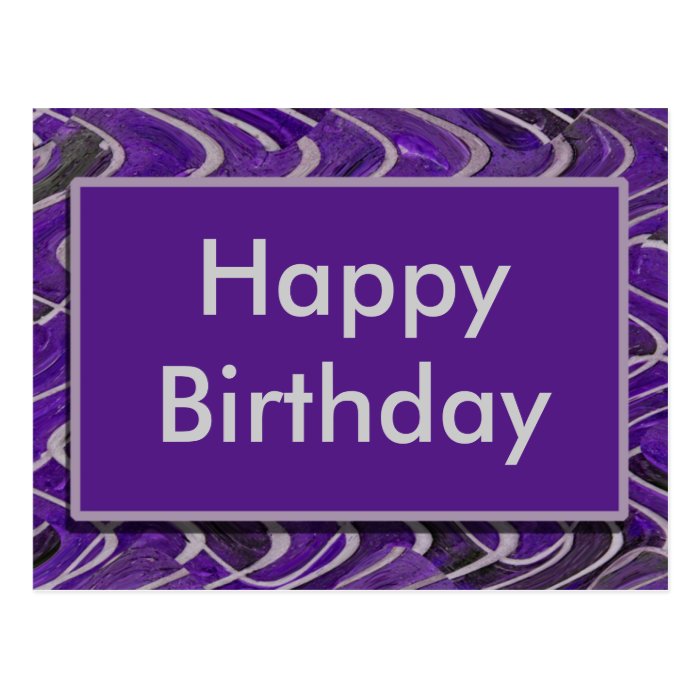 purple Happy Birthday Postcard