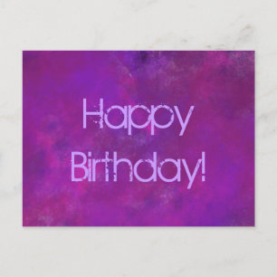 Purple Happy Birthday with message Postcard