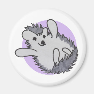 Purple Happy Cute Hedgehog Magnet
