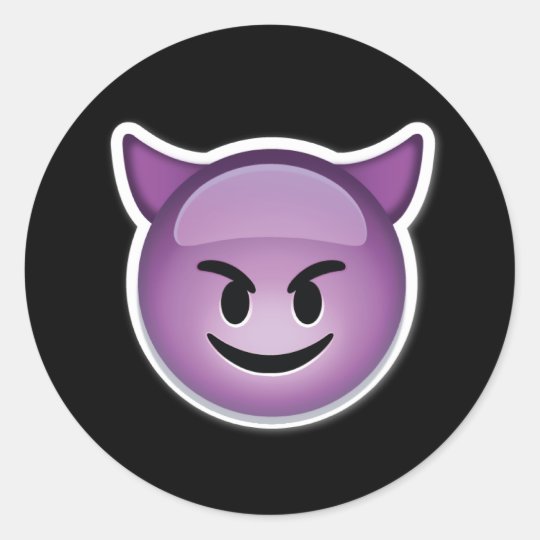 purple happy devil emoji stickers | Zazzle.com