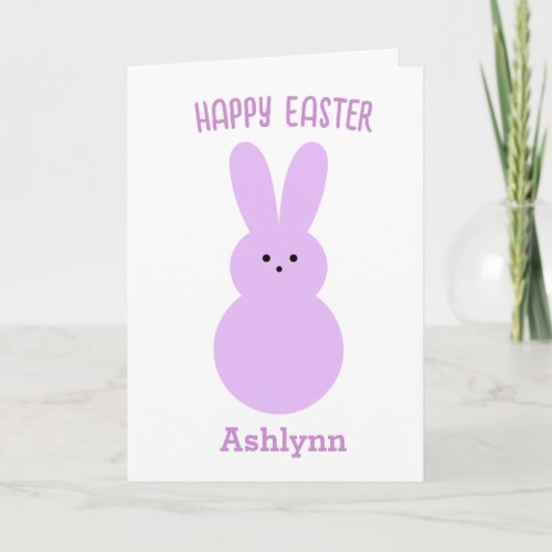 Purple Happy Easter Bunny Card