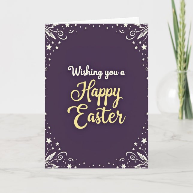 Purple Happy Easter Pattern Card (Front)