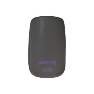 Purple Happy Halloween Black Minx Nail Art