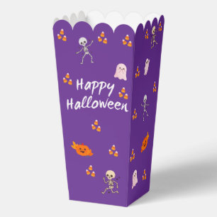 Purple Happy Halloween Popcorn Favor Box
