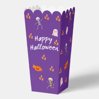 Purple Happy Halloween Popcorn Favor Box