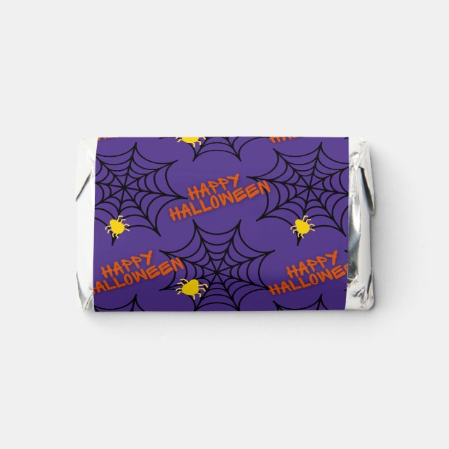 Purple Happy Halloween Spider Web Hershey's Miniatures (Front)