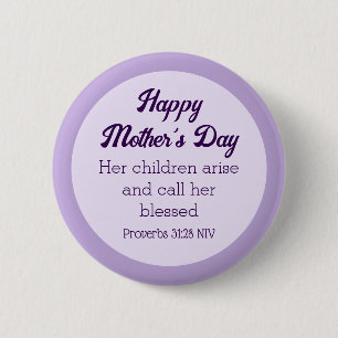 Purple Happy Mother's Day Bible Verse Simple Button