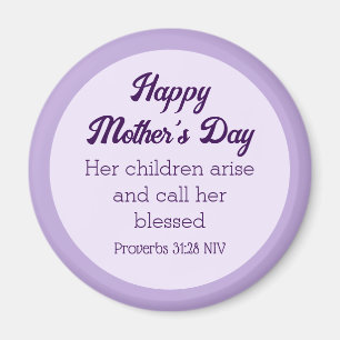 Purple Happy Mother's Day Bible Verse Simple Magnet