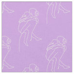 purple happy mothers day line drawing fabric