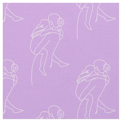purple happy mothers day line drawing fabric