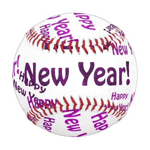 purple happy new year baseball