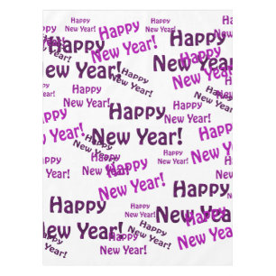 purple happy new year tablecloth
