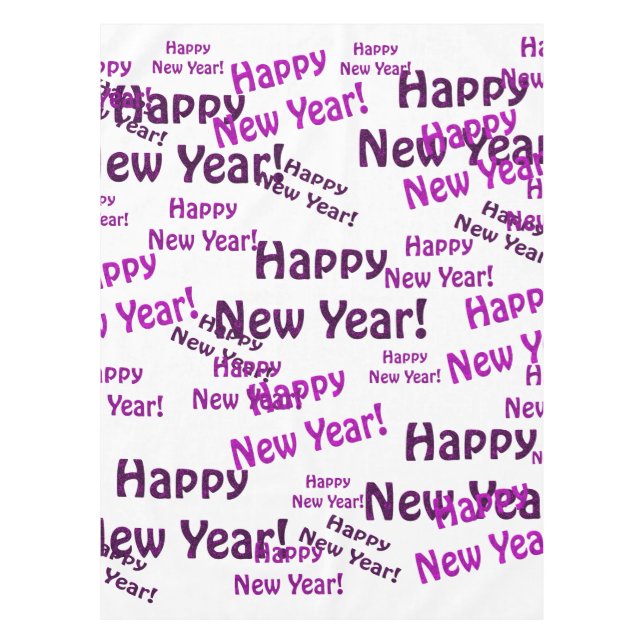 purple happy new year tablecloth (Front)