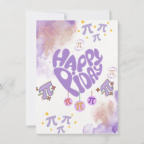 Purple Happy Pi Day Greeting Card