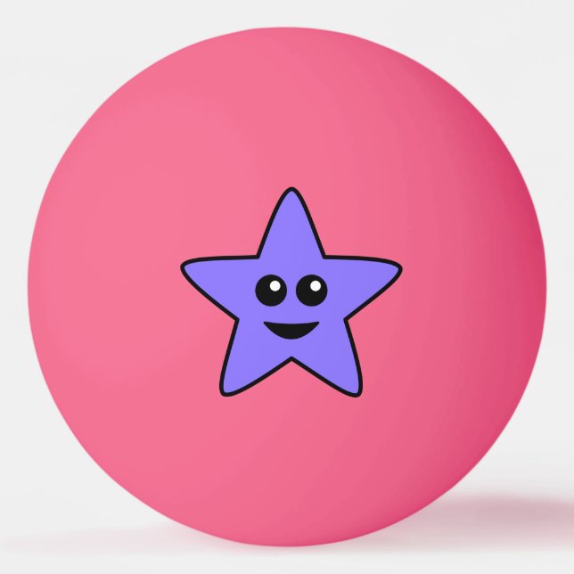 Purple Happy Star Ping Pong Ball (Front)