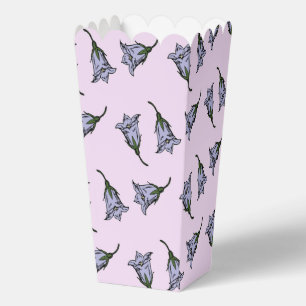 Purple harebell flower on pink favor boxes