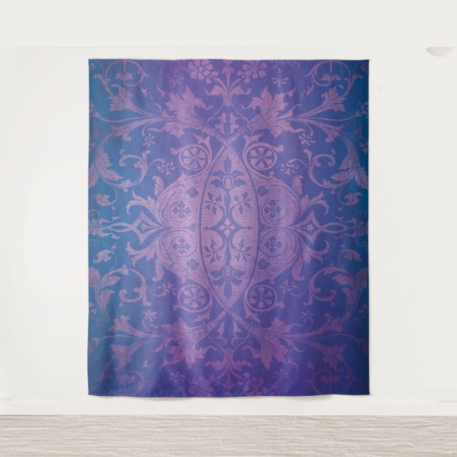 Purple Haunted Halloween House Photo Backdrop Prop (Front)