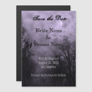 Purple Haunted Sky Custom Save the Date Magnet