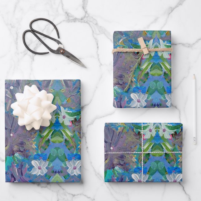 Purple Haze Floral Gift Wrapping Paper (Front)
