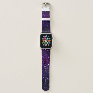 Purple Haze: Glitter Lights Background Apple Watch Band